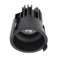 XCLUB Podhledové, bodové svítidlo, materiál hliník bílá, nebo černá, nebo zlatá, krycí sklo čiré, LED 11W/880lm/500mA, 24V, nebo 15W/1200lm/700mA, 22V, teplá 2700K, UGR<19, Ra90, IP20, tř.3, rozměry d=82mm, h=75mm, bez trafa