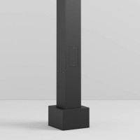 XDOMUS Dekorativní kryt pro základnu stožárového svítidla, čtvercové, materiál hliník, povrch tmavě šedá, rozměry 320x320x130mm.