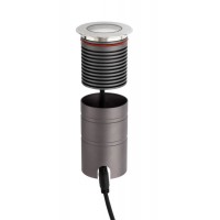 XGROUND Zemní svítidlo, těleso hliník, rámeček nerez, sklo čiré, LED 10W, teplá 3000K/860lm, neutrální 4000K/898lm,  vyzař. úhel 3°, UGR<16, 230V, IP67, d=78mm, h=75mm, vč. mont. boxu