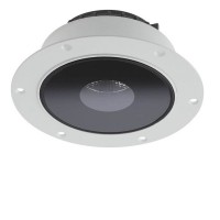 XGLOW RECESSED TRIMLESS Podhledové bodové bezrámečkové svítidlo, materiál hliník, povrch bílá nebo černá, difuzor sklo opál/černé s čirým kulatým středním prvkem, LED 13W, 1190lm, teplá 3000K, 230V, IP20, Ra90, tř.2, rozměry d=105mm, h=45mm.