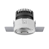 XPINT Podhledové bezrámečkové svítidlo,  materiál hliník, povrch bílá, LED 10W, 1350lm, teplá 3000K, Ra90, svítí ASYMETRICKY - WALLWASHER, 230V, IP40, tř.2, rozměry d=83mm, h=75mm.