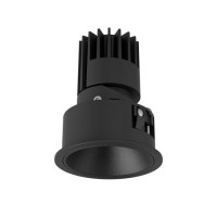 XRYO Podhledové bodové komínkové svítidlo, výklopné 30°, materiál hliník, povrch vnitřní černá, rámeček černá/bílá, LED 10W, 1350lm, teplá 3000K, Ra90, vyzař úhel 36°, 230V, IP40, tř.2, rozměry d=74mm, h=97mm.