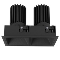 XRYO Podhledové bodové, komínkové svítidlo, výklopné 30°, materiál hliník, povrch vnitřní černá, rámeček černá/bílá, LED 2x10W, 2x1350lm, teplá 3000K, Ra90, vyzař úhel 36°, 230V, IP40, tř.2, rozměry 138x73x97mm.