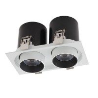 XSLIDE Podhledové, dvoubodové, komínkové svítidlo, výklopné +-90°, materiál hliník, povrch bílá, LED 2x12W/2x25W, teplá 3000K, nebo neutrální 4000K, UGR<10, vyzař. úhel 38°, Ra90, 230V, IP20, tř.2, rozměry dle typu, vč trafa