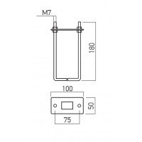 XTORRE Zemní souprava pro upevňování sloupkového svítidla, 4 závitové šrouby, matice a podložky, materiál pozinková ocel, rozměry 100x50mm, h=180mm.