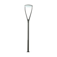 XVEGA Stožárové svíttidlo pro veřejné osvětlení, výklopné +-10°, těleso hliník, povrch tmavě šedá, difuzor na tělese PC opál + difuzor sklo opál, LED 22,5W + 2x22,5W, neutrální 4000K, 230V, IP65, IK08, tř.2, d=700mm, h=4000mm
