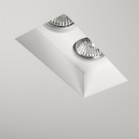 BLANCO Podhledové stropní bodové svítidlo, ANO/NE výklopné +-20°, tvar obdélník, materiál sádra, povrch bílá, pro žárovku 2x50W, GU10, 230V, IP20, tř.1, rozměry dle typu
