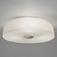 SYROS Stropní stropní svítidlo, materiál sklo s kovovým detailem, povrch bílá, kryt sklo opál, pro žárovku 3x40W, E27, 230V, do koupelny IP44, tř.2, rozměry d=350mm, h=110mm