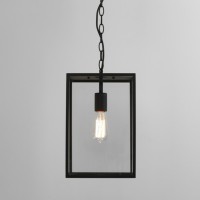 HOMEFIELD Závěsné venkovní svítidlo, základna kov, povrch černá, nikl lesk, kryt sklo čiré, pro žárovku 1x60W, E27, A60, 230V, IP23, tř.2, rozměry dle typu, závěsný řetěz lze zkrátit
