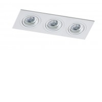CARO Stropní, podhledové, bodové, svítidlo, obdélníkové, výklopné +-45°, těleso hliník, povrch černá/bílá, pro žárovku 3x50W, GU10, 230V, IP20, rozměry 256x23x93mm.