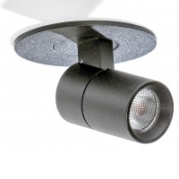 LINA Podhledové bodové svítidlo, nastavitelný směr svícení, těleso hliník, povrch černá, LED 2W, 170lm, teplá 3000K, 230V, IP20, rozměry: d=60mm, h=45mm.