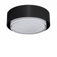 KASTORIA Podhledové stropní svítidlo, kruhové, těleso kov, povrch černá/chrom/zlatá, difuzor plast opál, LED 7W, 550lm, teplá 3000K, 230V, IP44, rozměry d=100mm, h=55mm.