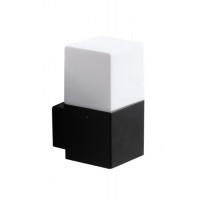 SORANO Nástěnné venkovní svítidlo, těleso kov, povrch tmavě šedá/černá, difuzor plast opál, pro žárovku 1x40W, E27, 230V, IP54, rozměry 85x170x115mm.