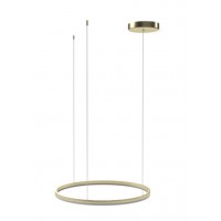 HALO Závěsné svítidlo, těleso hliník, povrch černá/zlatá, dif plast opál, LED 90W, 5400lm, dálk. ovl. CCT nastav. teplota teplá 3000K-denní 6000K, stmív, 230V, IP20, rozměry d=1500mm, vč. závěs lanka l=4000mm, lze zkrátit.