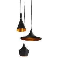 MIX Závěsné svítidlo, těleso hliník, povrch černá nebo bílá, stínítko černá/zlatá, bílá/zlatá, pro žárovku 3x60W, E27, 230V, A60, IP20, tř.1, rozměry d=600mm, h=1500mm