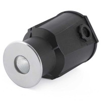 KAJGR Zemní, bodové svítidlo, teleso hliník, rámeček nikl mat, sklo čiré, LED 7W, teplá 3000K, 280lm, vyzař. úhel 30°, Ra80, 230V, IP67, stat zátěž 600kg, IK08, d=55mm, h=135mm, vč. mont. boxu
