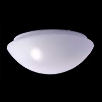 MARINA Stropní svítidlo, základna plast bílá, difuzor sklo opál, 60W, E27, 230V, IP44, rozměry d=280mm, v=105mm.
