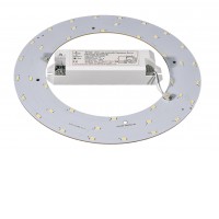 ESERA LED modul nouzový, základna plast, bílá, LED 20W, neutrální 4000K, 1400lm, Ra83, s nouzovým modulem záloha 2h, 5W, 250lm, 230V, IP20, rozměry d=240mm.
