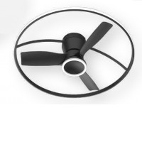 THORA Stropní ventilátor s osvětlením, základna kov, povrch bílá/černá, difuzor plast opál, LED 50W, 3000lm, dálk. ovl. CCT teplá 2700K - denní 5000K, Ra80, 230V, IP20, tř.1, d=750mm, h=240mm