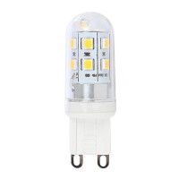 LED Světelný zdroj LED, materiál plast, povrch bílá, difuzor plast transparentní, LED 4W, G9, 400lm, teplá 3000K, 230V, životnost 15.000h, rozměry d=17mm, h=52mm
