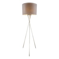 PACO Stojací lampa, ANO/NE trojnožka, základna kov, povrch nikl mat, stínítko textil bežová, pro žárovku 1x60W, E27, 230V, IP20, tř.1, rozměry dle typu, vč vypínače