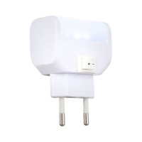 CHASER Noční, orientační svítidlo do zásuvky 230V, těleso plast, povrch bílá, difuzor plast opál, LED 0,24W, 84lm, denní 6400K, 230V, IP20, tř.2, rozměry 47x25x70mm, vč vypínače