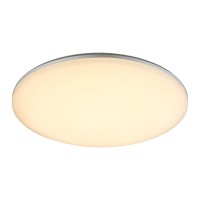 DORI Stropní, přisazené, venkovní svítidlo, základna plast, povrch šedostříbrná, difuzor plast opál, LED 24W, 1900lm, teplá 3000K, 230V, IP54, tř.2, rozměry d=330mm, h=56mm