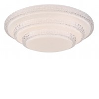MAGNIFIQUE Stropní kruhové svítidlo, těleso kov povrch bílá, difuzor plast opál a s efektem křišťálů, LED 30W, 3700lm, Tuya CCT nastav. teplota teplá 3000K - denní 6000K, stmív, 230V, Ra80, IP20, rozměry d=495mm, h=130mm.