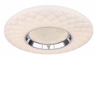 MAGNIFIQUE Stropní kruhové svítidlo, těleso kov povrch bílá a chrom lesk, difuzor plast opál s efektem křišťálů, LED 30W, 3700lm, Tuya CCT nastav. teplota teplá 3000K - denní 6500K, stmív, 230V, Ra80, IP20, rozměry d=490mm, h=68mm.