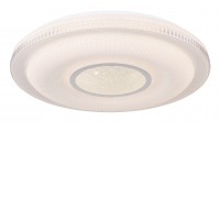MAGNIFIQUE Stropní svítidlo, těleso kov povrch bílá a chrom, dif plast opál s třpyt. efektem, LED 30W, 3700lm, Tuya CCT nastav. teplota teplá 3000K - denní 6500K, stmív, 230V, Ra80, IP20, rozměry d=500mm, h=88mm.