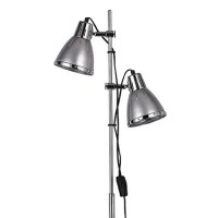 ELVIS Stojací pokojová lampa pro čtení, těleso kov, povrch chrom, nastavitelný směr svícení, povrch barevný lak oranžová/stříbrná/azurová/černá/zelená, vnitřek bílá, pro žárovku 2x60W, E27, 230V, IP20, tř.2, rozměry d=240mm, v=1600mm