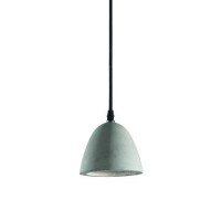 OIL Závěsné svítidlo, základna kov, povrch černá mat, stínítko beton, pro žárovku 1x50W, G9, 230V, IP20, tř.1, stínítko d=150mm, závěsný kabel s černým textilním úpletem l=150-6150mm, lze zkrátit, 3 fixační háčky