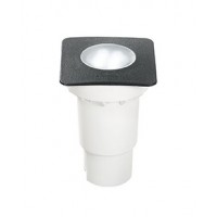 CECI Zemní svítidlo, těleso plast, rámeček černá, difuzor sklo opál, pro LED 1X4,5W GU10, 230V, IP67, tř.2, statická zátěž max 5t, rozměry 90x90x135mm, vč. mont boxu