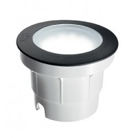 CECI Zemní svítidlo, těleso plast, rámeček černá, difuzor sklo opál, pro LED 1X10W GX5,3, 230V, IP67, tř.2, staticá zátěž max 5t, rozměry d=155mm, h=110mm, vč. mont boxu
