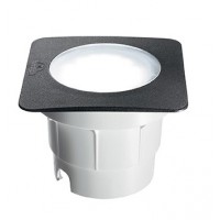 CECI Zemní svítidlo, těleso plast, rámeček černá, difuzor sklo opál, pro LED 1X10W GX5,3, 230V, IP67, tř.2, staticá zátěž max 5t, rozměry 155x155x110mm, vč. mont boxu