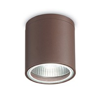 GUN Stropní venkovní bodové svítidlo, základna hliník, povrch lak hnědá/šedá, difuzor sklo mat, pro žárovku 1x28W, GU10 ES50, 230V, IP44,  tř.1. rozměry d=110mm h=115mm