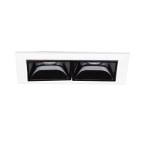 LIKA Stropní podhledové bodové buňkové svítidlo, těleso hliník, povrch černá, rámeček bílá, LED 6W, 440lm/teplá 3000K, 500lm/neutrální 4000K, UGR<19, Ra80, 230V, IP20, tř.2, rozměry 740x480x450mm.