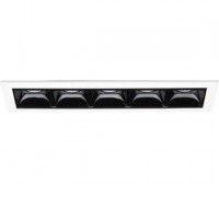 LIKA Stropní podhledové bodové buňkové svítidlo, těleso hliník, povrch černá, rámeček bílá, LED 12,5W, 1100lm/teplá 3000K, 1250lm/neutrální 4000K, UGR<19, Ra80, 230V, IP20, tř.2, rozměry 1460x480x450mm.