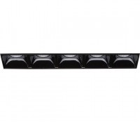 LIKA Stropní podhledové bodové buňkové bezrámečkové svítidlo, těleso hliník, povrch černá, LED 12,5W, 1100lm/teplá 3000K, 1250lm/neutrální 4000K, UGR<19, Ra80, 230V, IP20, tř.2, rozměry 1410x540x710mm.
