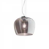 BLOSSOM Závěsné svítidlo, základna kov, difuzor sklo kouřová šedá/jantarová, pro žárovku 1x60W, E27, 230V, IP20, tř.2, rozměry d=320mm, h=280mm, závěsný kabel l=2430mm lze zkrátit.