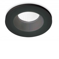 ROOM Podhledové stropní bodové svítidlo, kruhové, těleso hliník, povrch bílá/černá, LED 8W, teplá 3000K, 800lm, 230V, do koupelny IP65, tř.2, rozměry d=98mm, h=50mm.