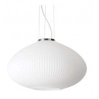 PLISSE' Závěsné svítidlo, základna kov, povrch chrom/mosaz, difuzor sklo opál, pro žárovku 1x60W, E27, 230V, IP20, tř.2, rozměry dle typu.
