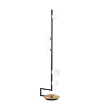 BIRDS Stojací lampa, základna kov, povrch mosaz a černá, dif sklo opál, pro žárovku 5x15W, G9, 230V, IP20, tř.1, rozměry d=300mm, h=1600mm.