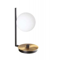 BIRDS Stolní lampa, základna kov, povrch mosaz a černá, dif sklo opál, pro žárovku 1x15W, G9, 230V, IP20, tř.1, rozměry d=130mm, h=265mm.