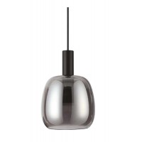 COCO Závěsné svítidlo, základna kov, povrch černá, stínítko sklo kouřové, LED 7W, 550lm, teplá 3000K, 230V, IP20, tř.2, rozměry d=150mm, h=230mm, vč. závěs. kabelu l=2250mm, lze zkrátit.