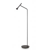 DIESIS Stojací lampa, těleso kov, povrch černá/nikl/mosaz, LED 4,5W, 280lm, teplá 3000K, 230V, IP20, rozměry d=280mm, h=1510mm, vypínač na kabelu.
