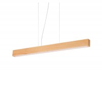 CRAFT Závěsné svítidlo, základna kov, povrch černá, těleso dřevo světlé, dif plast opál, LED 32W, 2700lm, teplá 3000K, Ra80, 230V, IP20, tř.1, rozměry 1100x80x80mm, vč lankového závěsu l=2170mm lze zkrátit.