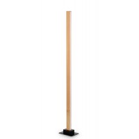 CRAFT Stojací lampa, základna kov, povrch černá, těleso dřevo světlé, difuzor plast opál, LED 26W, 2150lm, teplá 3000K, stmívání, 230V, IP20, rozměry 220x150mm, h=1610mm.