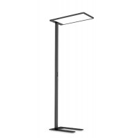 COMFORT Stojací kancelářská lampa, těleso hliník, povrch černá/bílá, difuzor plast, LED 76W, teplá 3000K/9700lm, neutrální 4000K/10800lm, UGR<16, dotyk stmívač, 230V, IP20, tř.1, 340x1950x500mm, svítí nahoru/dolů, USB připojení