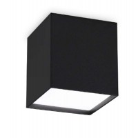 KUBIKO Stropní, přisazené svítidlo, těleso hliník, povrch černá/bílá, difuzor plast opál, LED 10W, 1100lm, teplá 3000K, 230V, IP20, tř.1, rozměry 100x100x115mm.